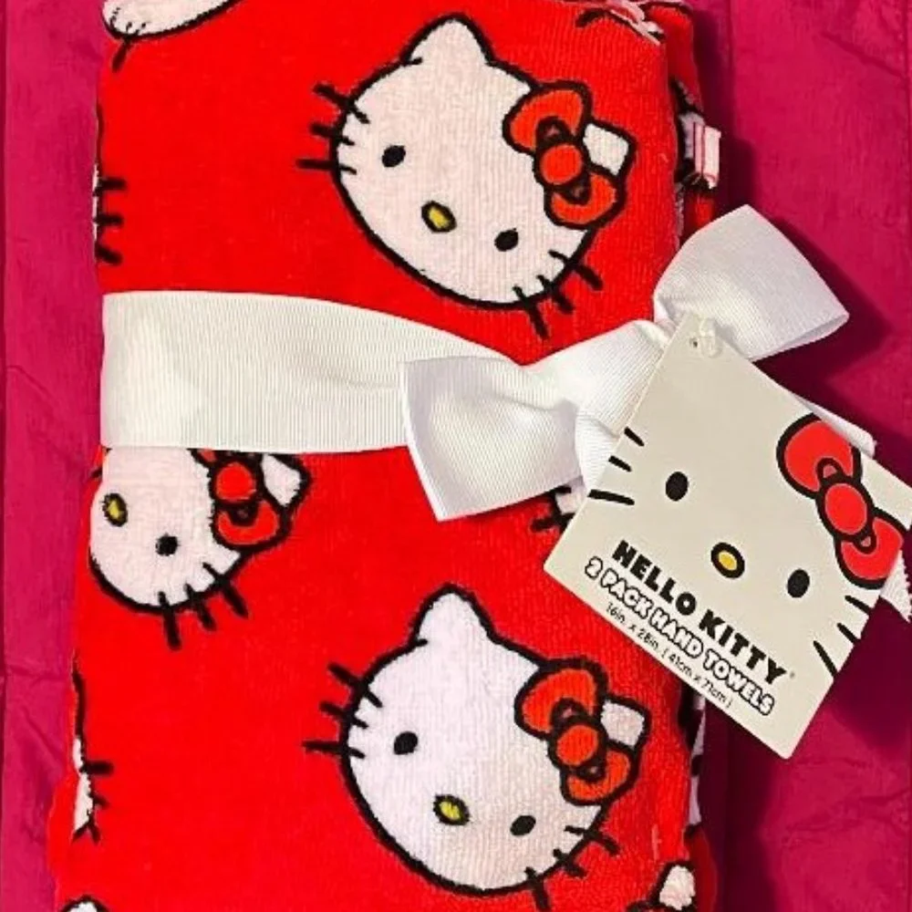NEW & BEAUTIFUL HELLO KITTY HAND TOWELS THICK & ABSORBENT LARGE SIZE 16